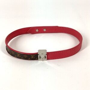 LOUIS VUITTON Brown Monogram Canvas Lockit Charm Bracelet